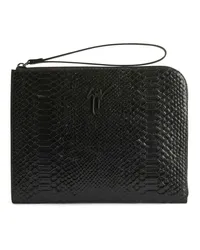 Giuseppe Zanotti Fabian Clutch mit Schlangen-Optik Schwarz