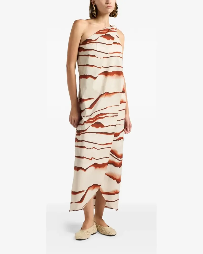 Liviana Conti Artemide one-shoulder abstract-print dress - Nude Nude