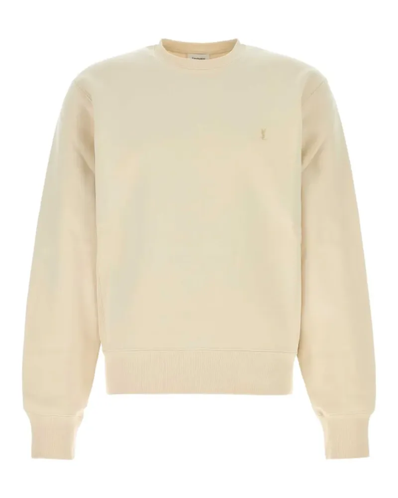 Saint Laurent Cassandre-embroidered sweatshirt - Nude Nude