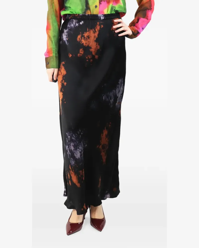 Mes Demoiselles Ducifer abstract-print maxi skirt - Schwarz Schwarz