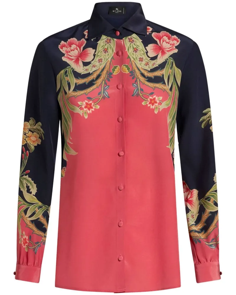 Etro Seidenhemd mit Print - Rosa Rosa