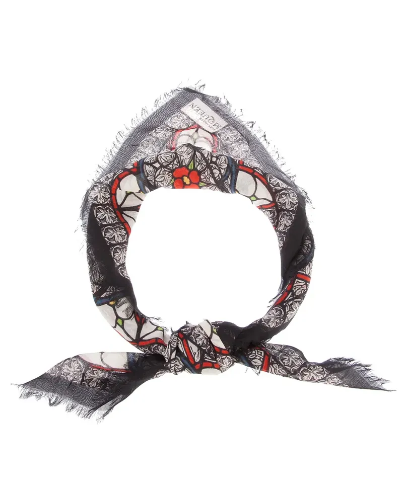 Alexander McQueen silk printed scarf - Schwarz Schwarz