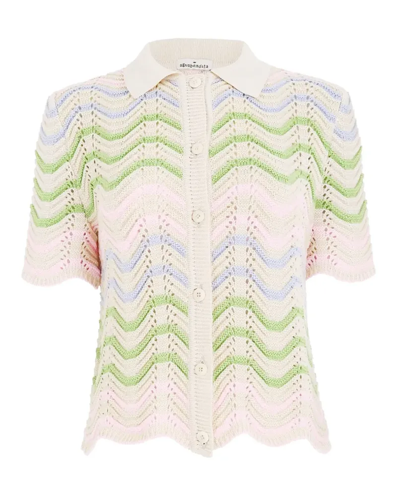 AGUA BENDITA Brooks chevron-knit short-sleeve shirt - Mehrfarbig Mehrfarbig