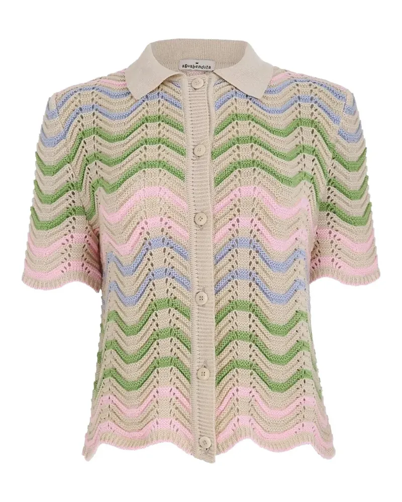 AGUA BENDITA Brooks chevron-knit short-sleeve shirt - Mehrfarbig Mehrfarbig
