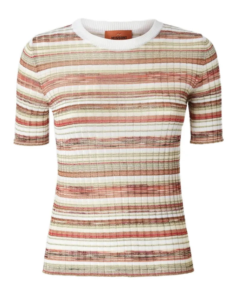 Missoni striped ribbed-knit sweater - Nude Nude