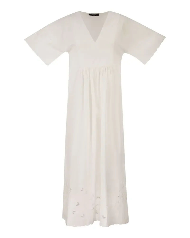 Max Mara embroidered V-neck dress - Weiß Weiß