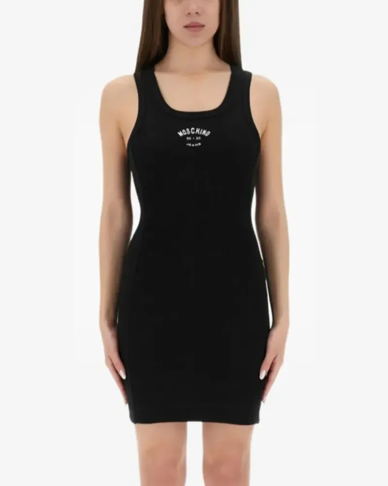 Moschino Kleid mit Logo - Schwarz Schwarz