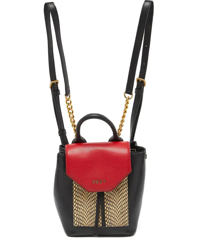 DKNY Kleiner Alexa Rucksack aus Leder - Schwarz Schwarz
