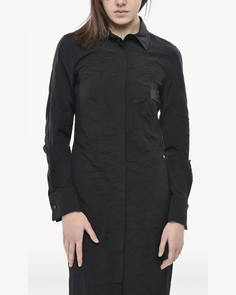 Max Mara crinkled-effect open-back shirt maxi dress - Schwarz Schwarz