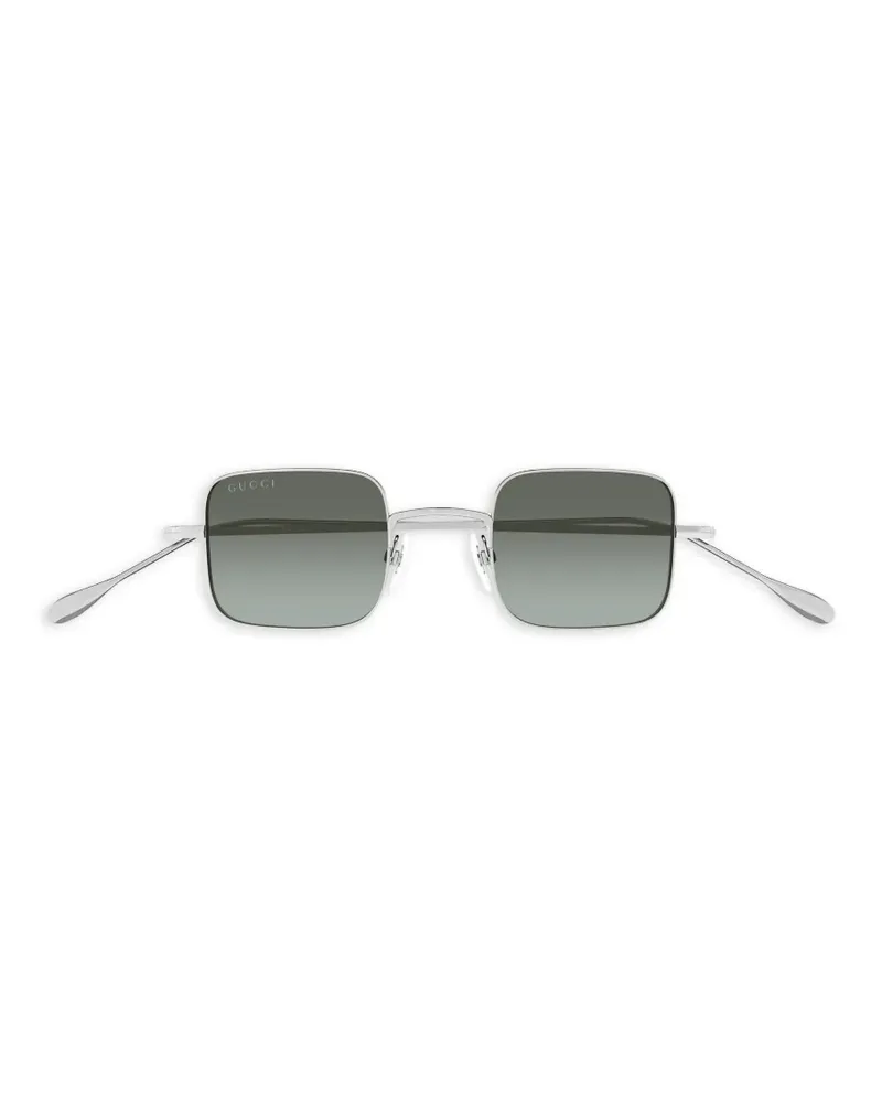 Gucci Sonnenbrille mit eckigem Gestell - Silber Silber