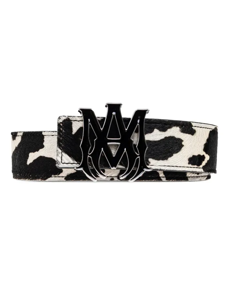 Amiri logo cow print belt - Weiß Weiß