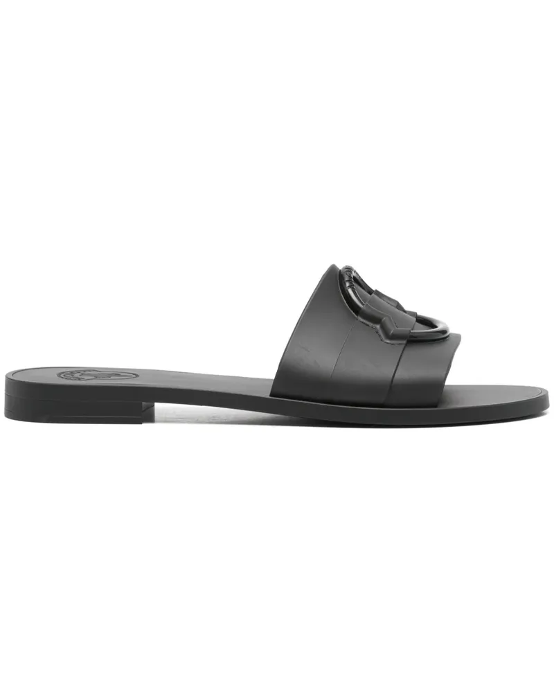 Moncler Mon Pantoletten - Schwarz Schwarz