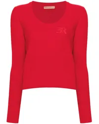 Ermanno Scervino Pullover mit Logo-Patch Rot