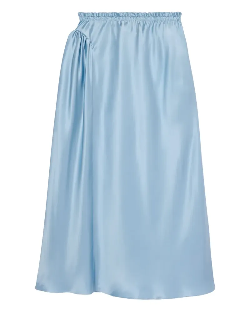 Simone Rocha Geraffter Satinrock - Blau Blau
