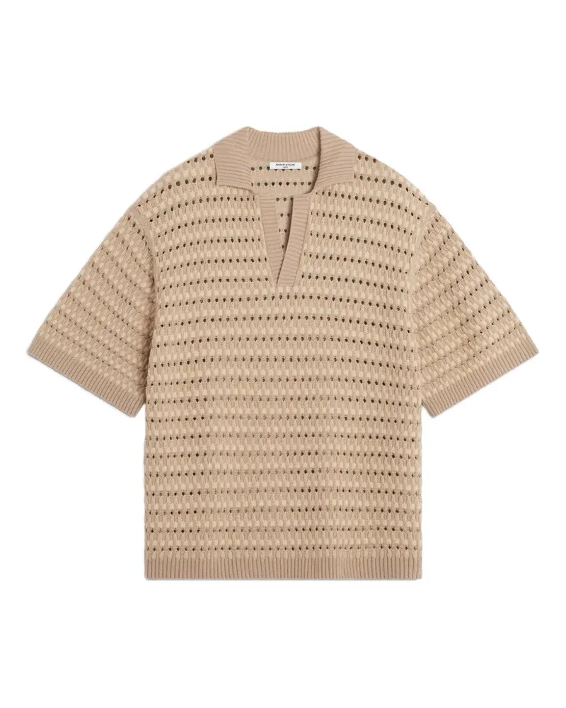 Kitsuné open-knit polo shirt - Nude Nude