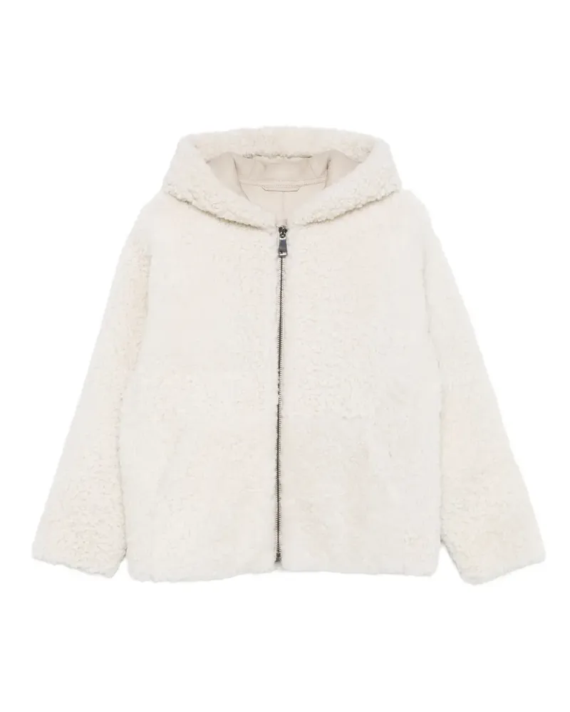 Simonetta Ravizza Shearling-Jacke mit Kapuze - Nude Nude