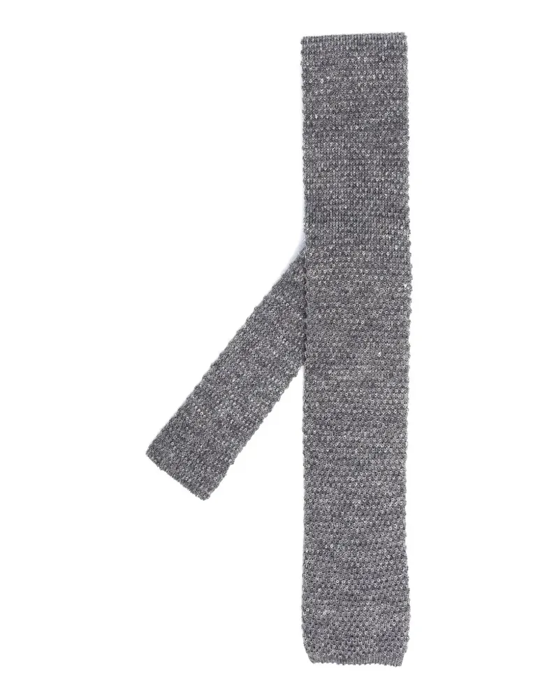 Brunello Cucinelli textured knitted tie - Grau Grau