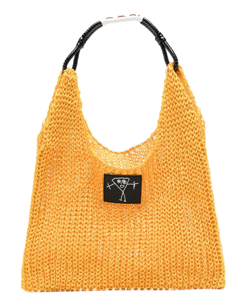 PLAN C Gestrickte Handtasche - Gelb Gelb