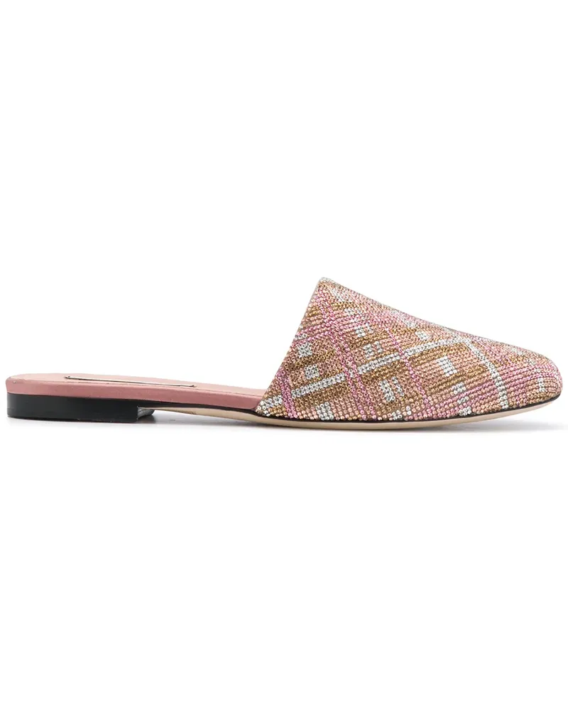 Marco de Vincenzo Slipper mit Kristallen - Rosa Rosa