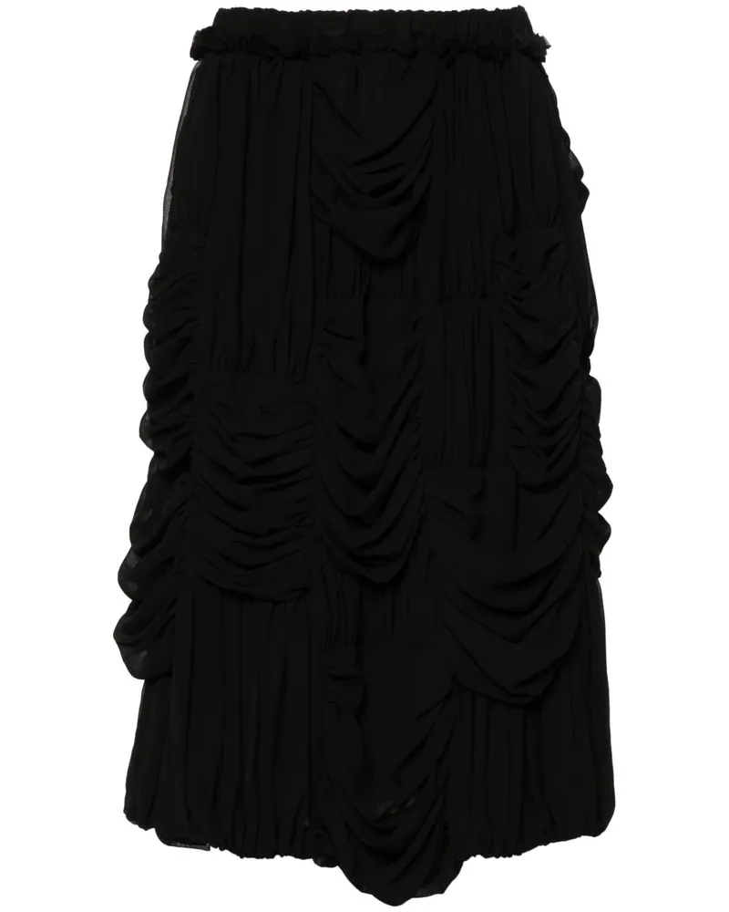 Comme des Garçons Drapierter Midirock - Schwarz Schwarz