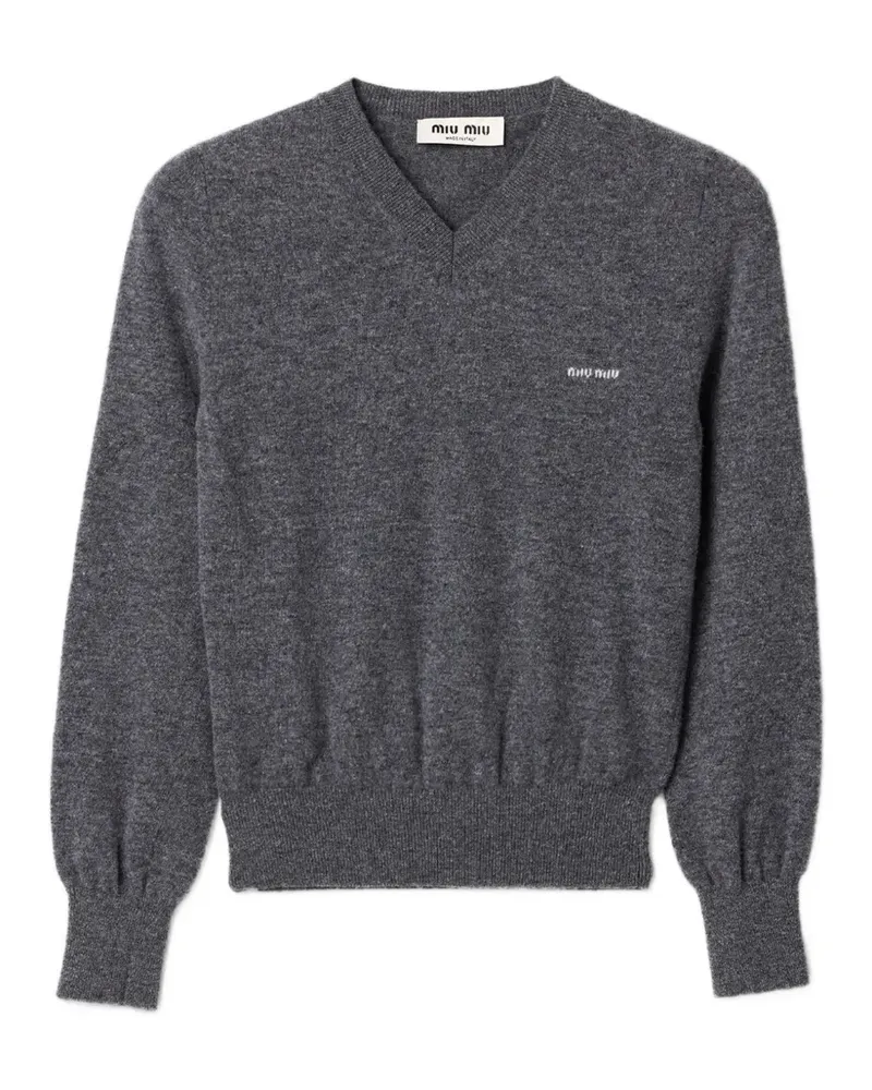 Miu Miu Cardigan mit V-Ausschnitt - Grau Grau