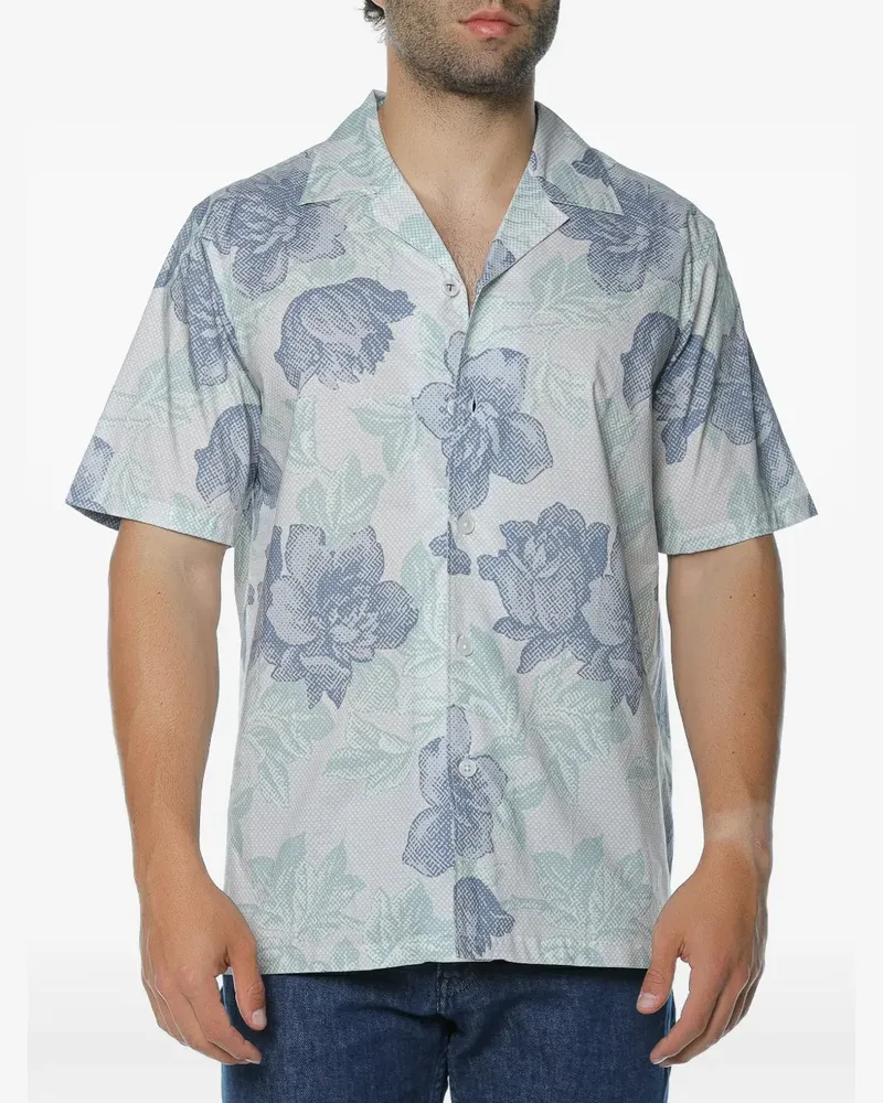 Ted Baker floral-print relaxed-fit shirt - Blau Blau
