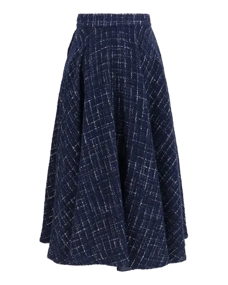Sara Roka Tabba 85 check-pattern flared skirt - Blau Blau