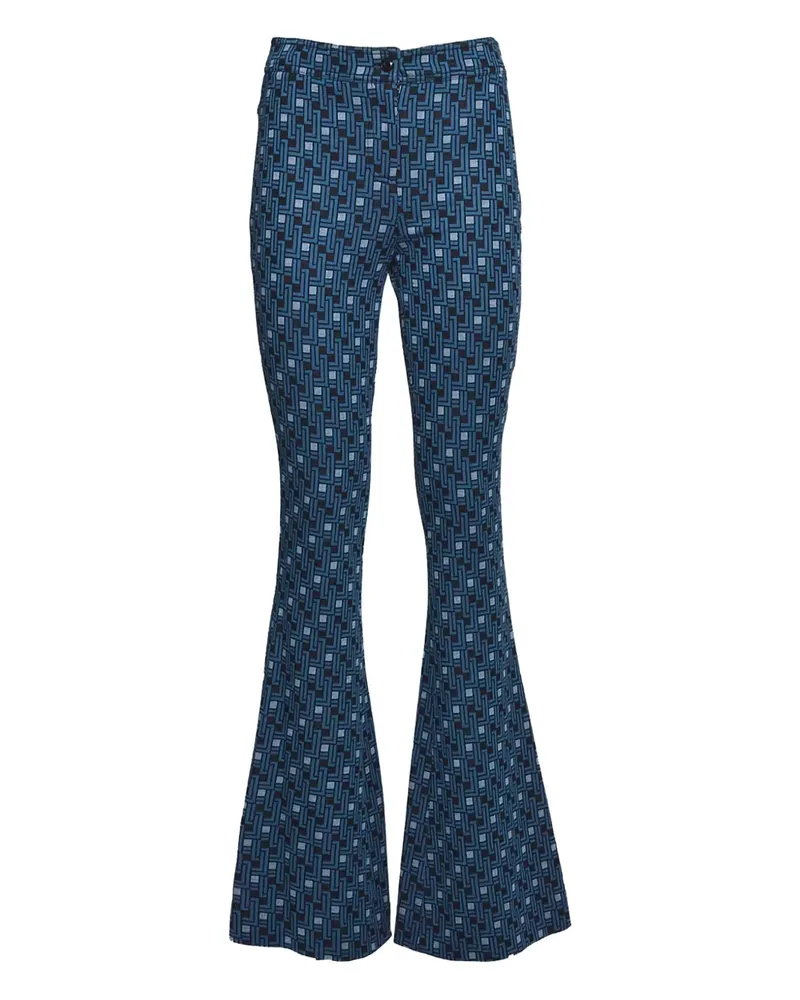 Diane von Furstenberg Ausgestellte Hose mit geometrischem Print - Blau Blau