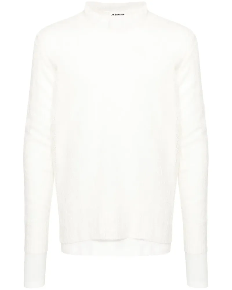 Jil Sander Pullover mit Intarsien-Logo - Weiß Weiß