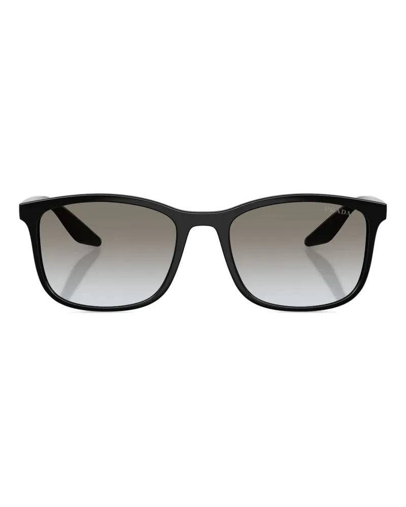 Prada Sonnenbrille mit eckigem Gestell - Schwarz Schwarz