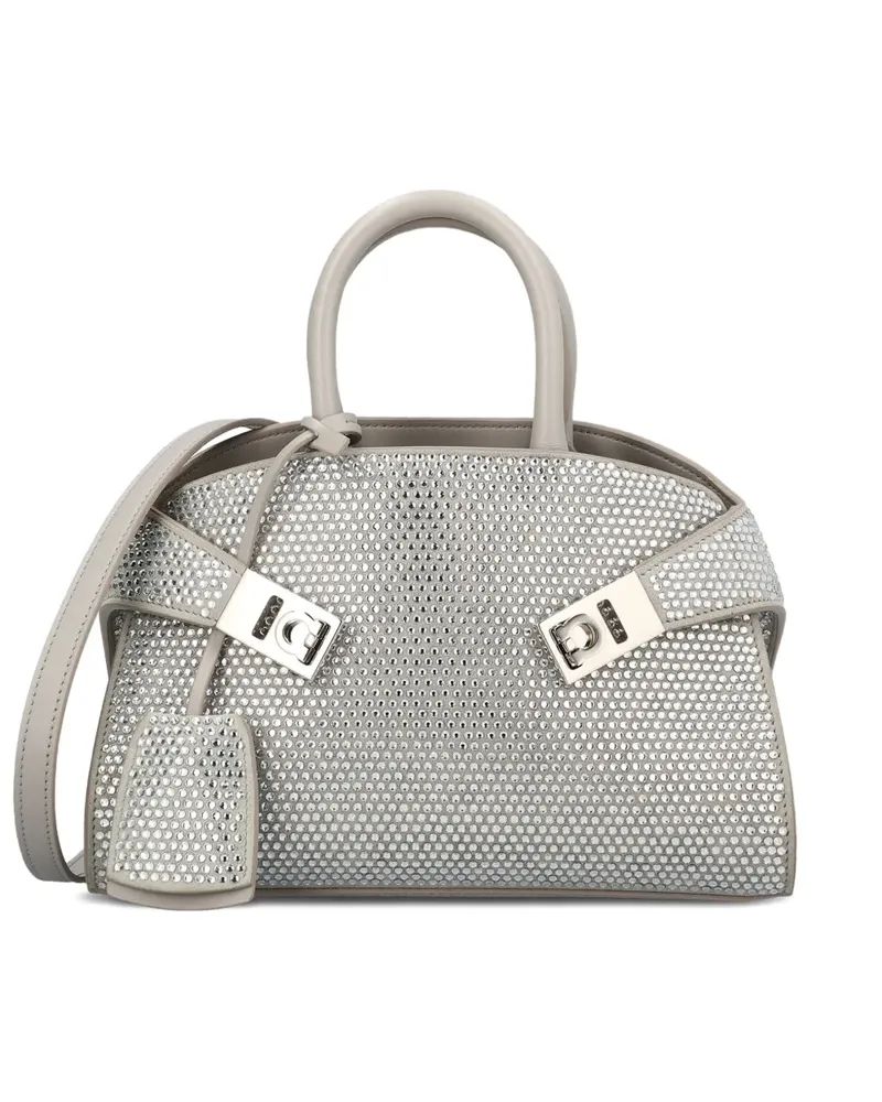Ferragamo Umhängetasche mit Kristallen - Grau Grau