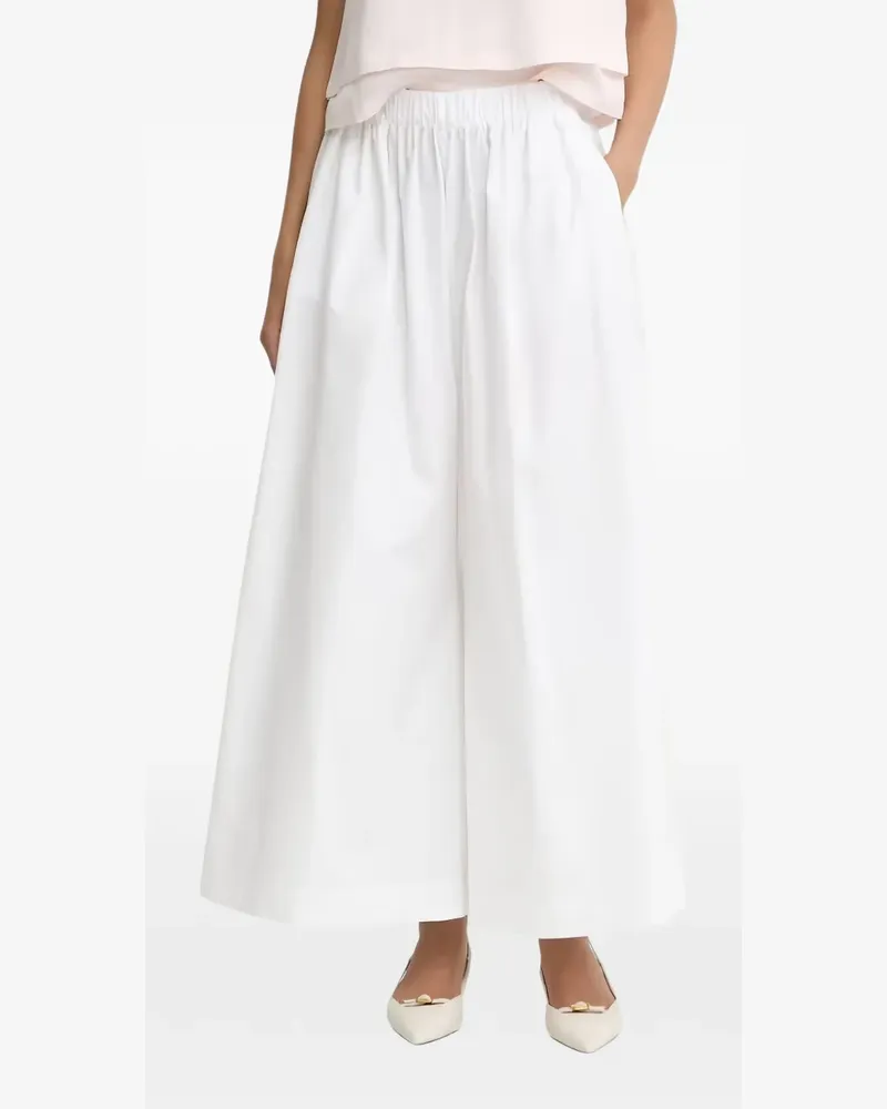 HUGO BOSS Palazzohose mit Stretchbund - Weiß Weiß