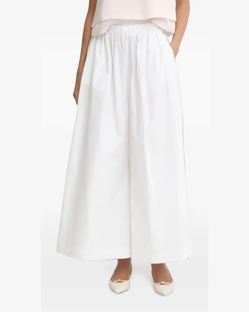 HUGO BOSS elasticated-waist palazzo pants - Weiß Weiß