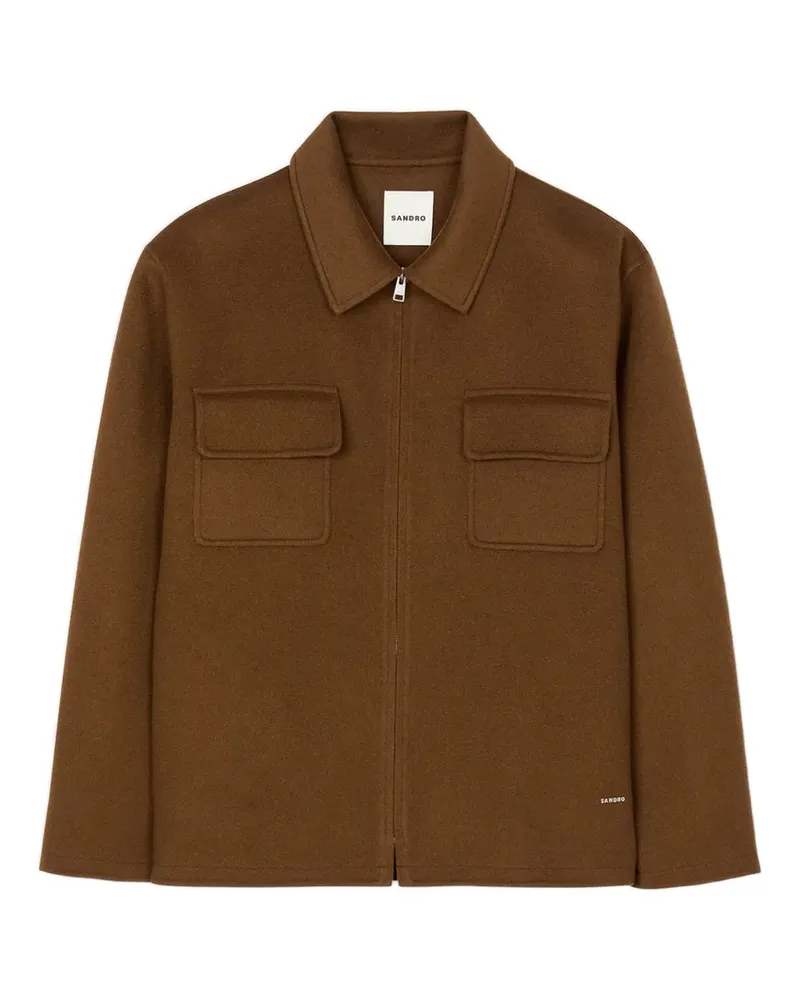 Sandro Jacke mit aufgesetzten Taschen - Braun Braun