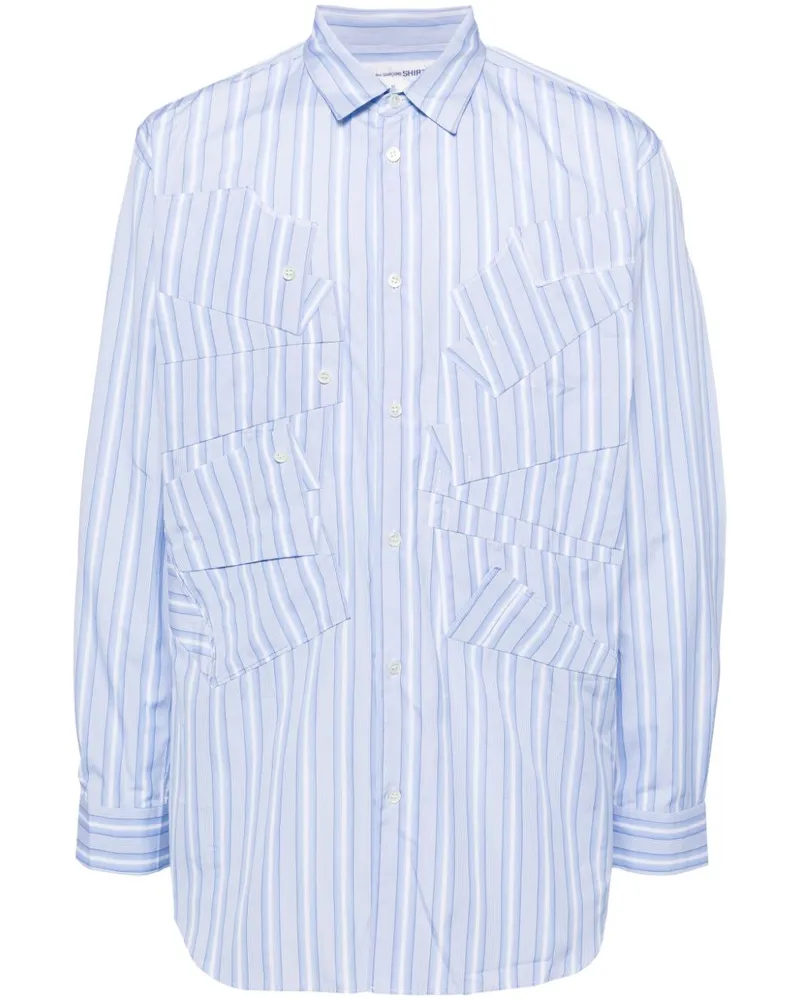 Comme des Garçons Gestreiftes Hemd - Blau Blau