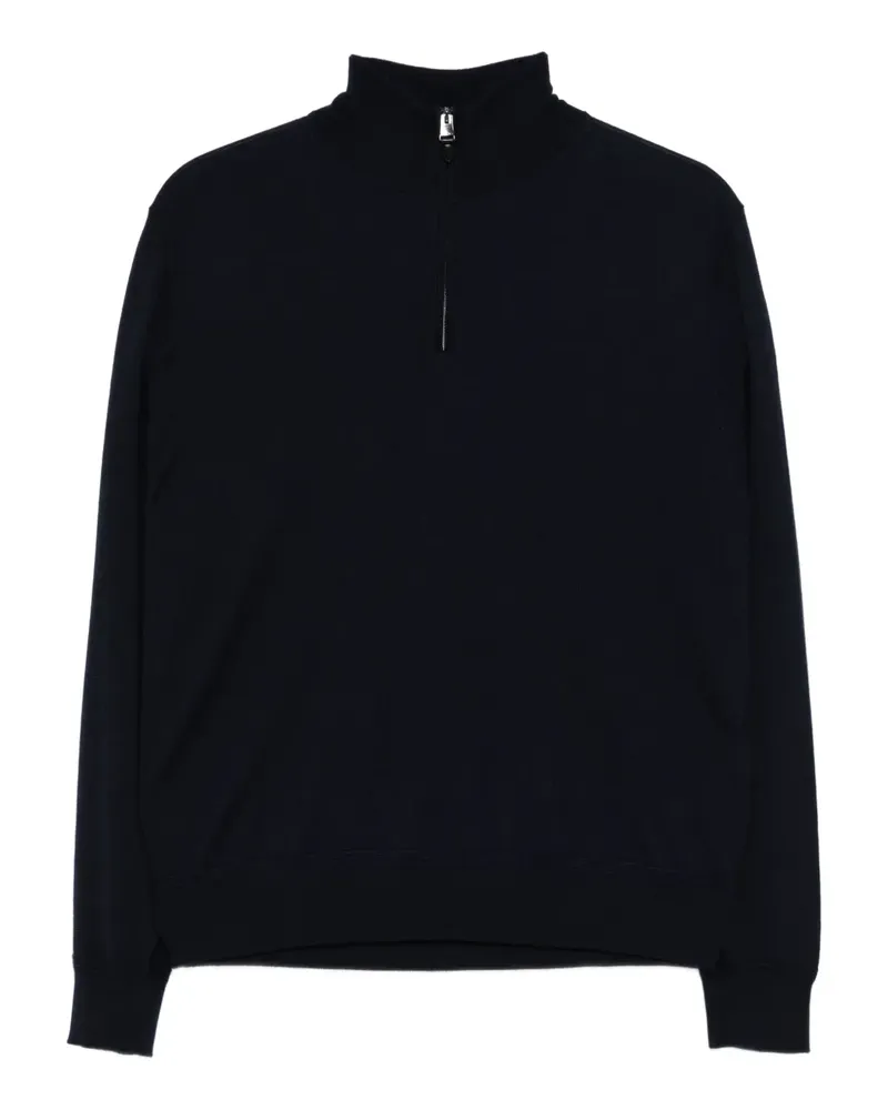 Canali Sweatshirt mit Reißverschluss - Blau Blau