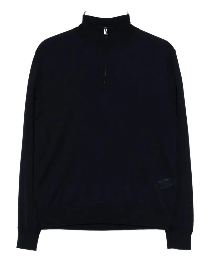 Canali Sweatshirt mit Reißverschluss - Blau Blau