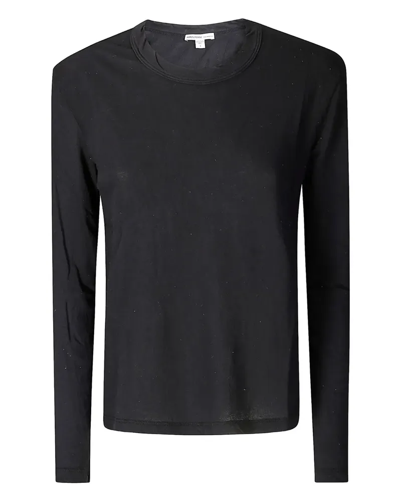 James Perse Langarmshirt mit Rundhalsausschnitt - Schwarz Schwarz