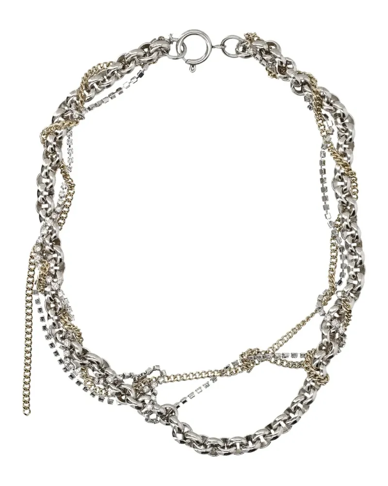 Justine Clenquet Celina crystal-embellished layered necklace - Silber Silber