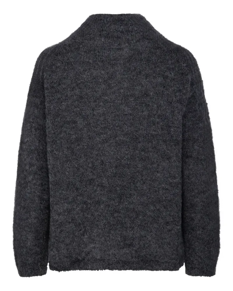 Max Mara Flauschiger Pullover mit Stehkragen - Grau Grau