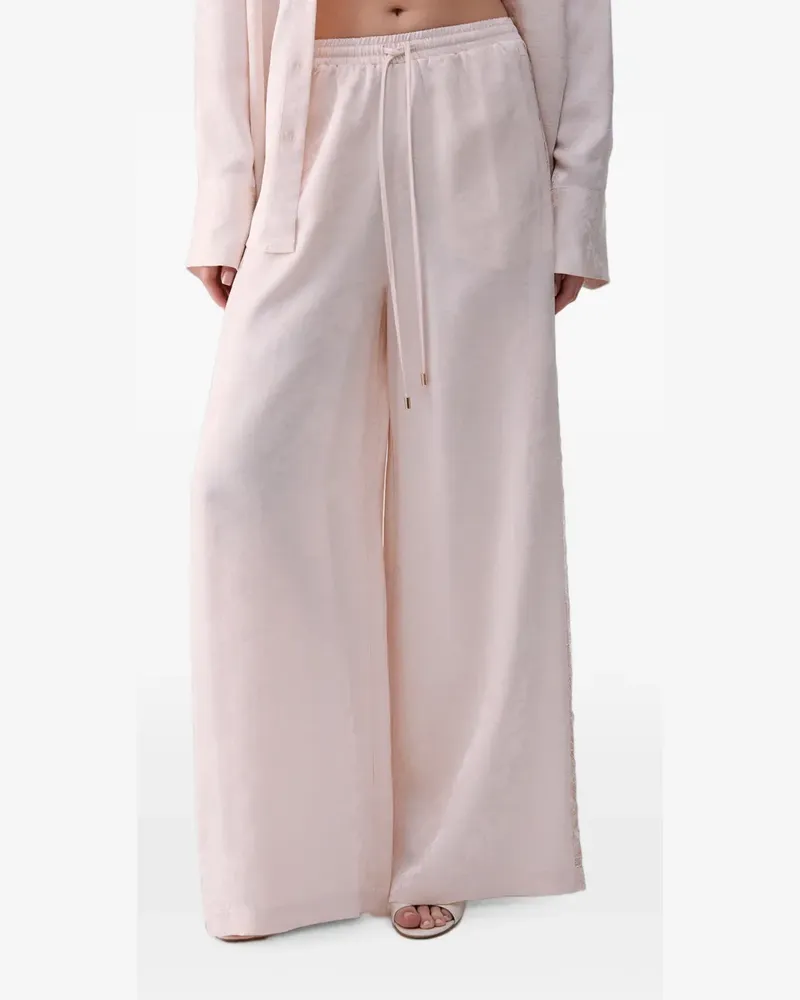 Liu Jo Jacquard-Hose mit Valencienne-Spitze - Rosa Rosa