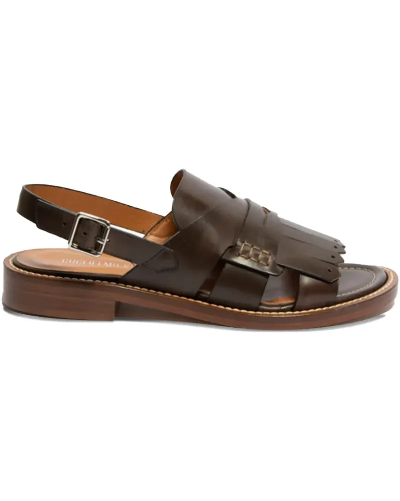 Guglielmo Rotta fringed-detail buckle-strap sandals - Braun Braun