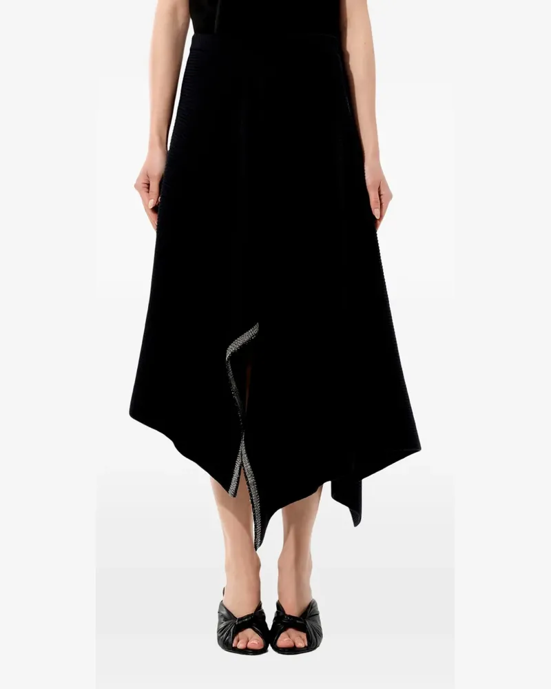 Balenciaga asymmetric chain-trim skirt - Schwarz Schwarz