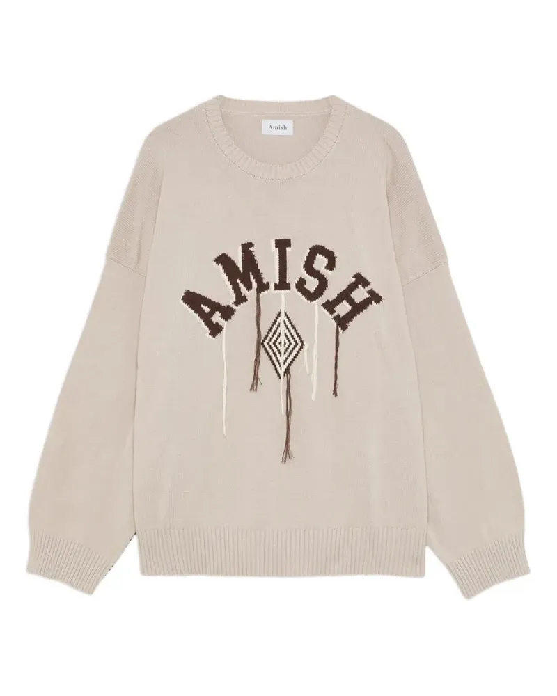 Amish Fray crew-neck sweater - Nude Nude
