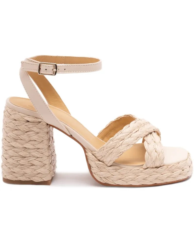 Castañer Gewebte Espadrilles aus Raffiabast - Nude Nude