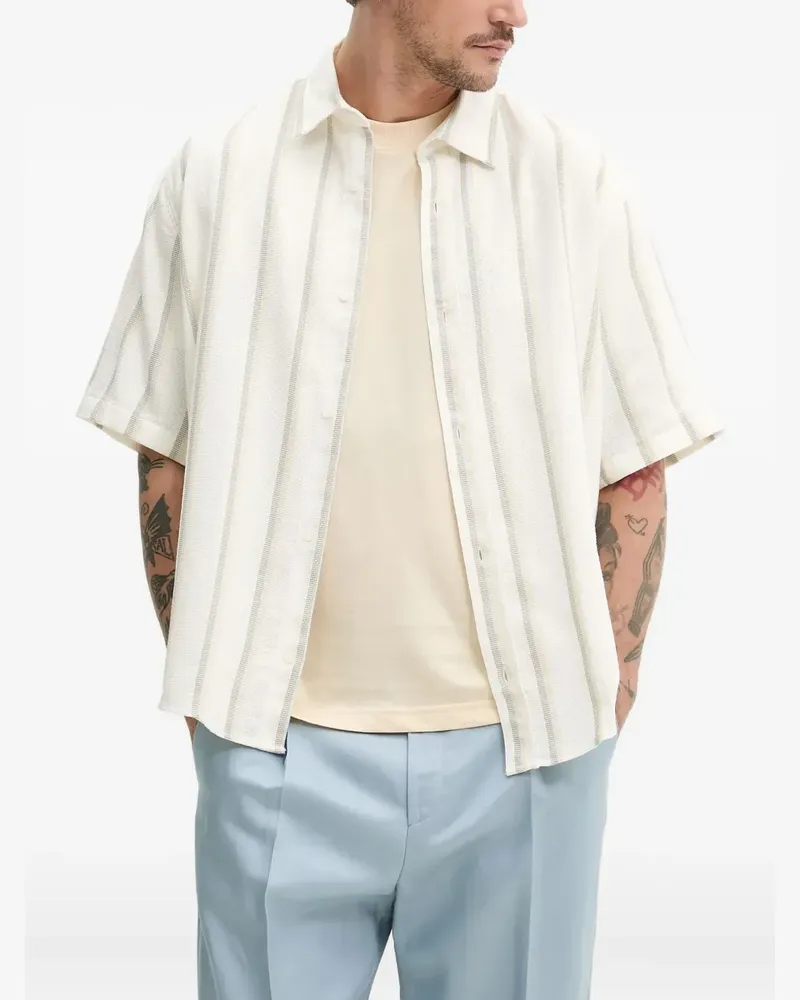 HUGO BOSS striped short-sleeved shirt - Nude Nude