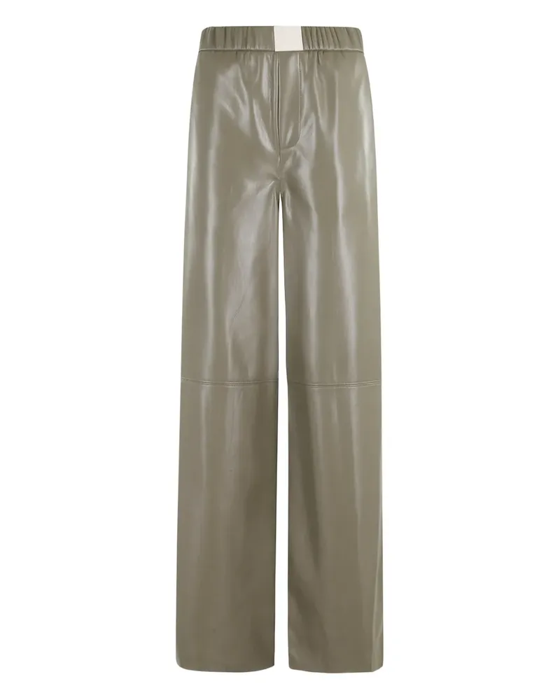 Isabelle Blanche elastic-waist leather trousers - Grün Grün