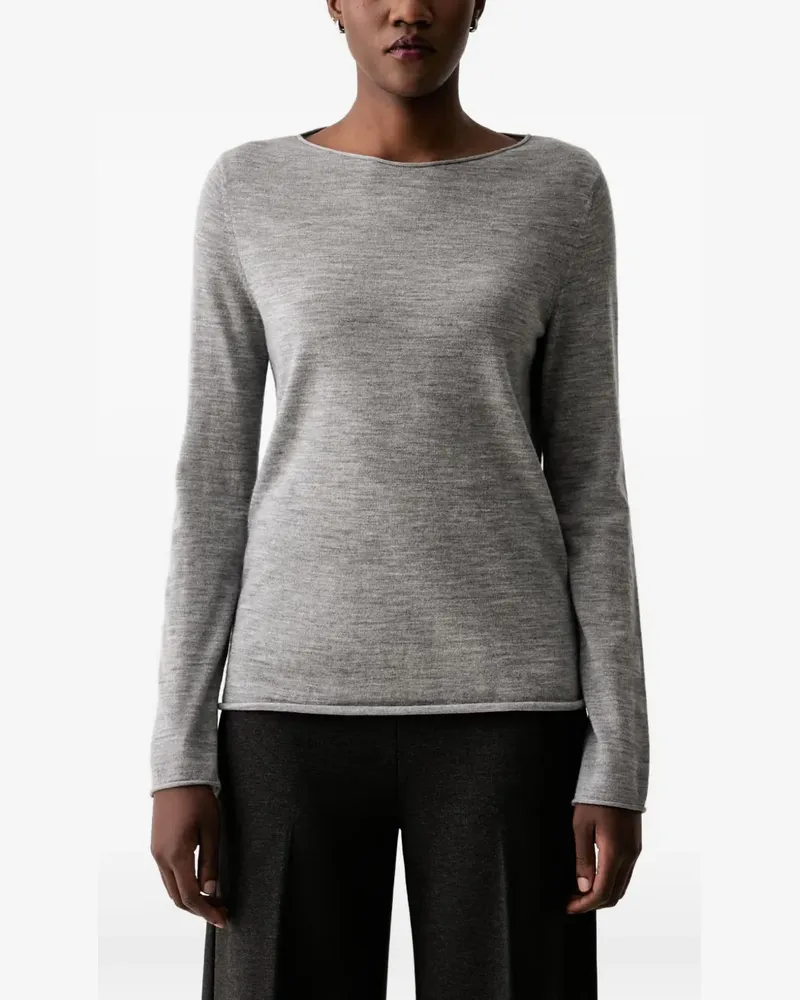 Marc O'Polo T-Shirt mit U-Boot-Ausschnitt - Grau Grau
