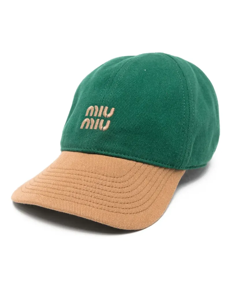Miu Miu Zweifarbige Baseballkappe - Grün Grün