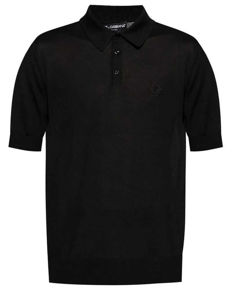 Dolce & Gabbana Poloshirt mit Logo-Stickerei - Schwarz Schwarz